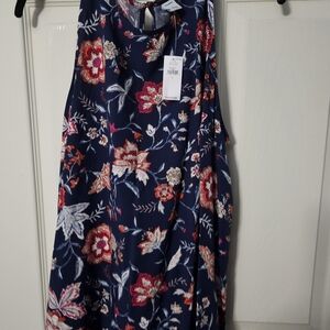 Old Navy Floral Tank Top - Navy and Red